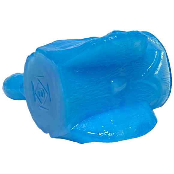 Elephant Head Toothpick Holder Boyd Art Glass 1999 Peacock Blue Ring Jewelry - Picture 9 of 13